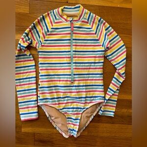 Crewcuts girls one-piece bathing suit long sleeve rash guard